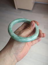Load image into Gallery viewer, 60.5mm certified type A 100% Natural sunny green/white Jadeite Jade bangle B115-8218