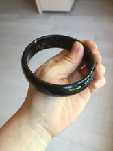 Load image into Gallery viewer, 63.9mm 100% Natural dark green/black meteorite Stellar Night sky nephrite bangle HT121-1020