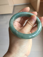 Load image into Gallery viewer, 57.2mm Certified type A 100% Natural oily dark green (老油青) blue gray black Mountains Afar (远山)Jadeite bangle PC258-0553