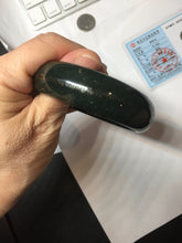 Load image into Gallery viewer, 58mm 100% Natural Dark Green/Black Meteorite Star Trail (星轨) Night Sky Galaxy Nephrite Bangle HN182-5903