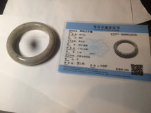 Load image into Gallery viewer, 52.8mm 100% Natural white/beige/gray with floating dandelions nephrite jade bangle HT96
