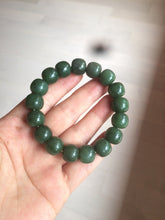Load image into Gallery viewer, 100% Natural 10.7/11.9mm dark green/gray/black vintage style Jade(碧玉) bead bracelet group HF45
