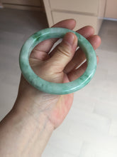 Load image into Gallery viewer, 60.5mm certified type A 100% Natural sunny green/white Jadeite Jade bangle B115-8218