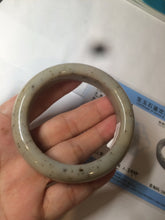 Load image into Gallery viewer, 52.8mm 100% Natural white/beige/gray with floating dandelions nephrite jade bangle HT96