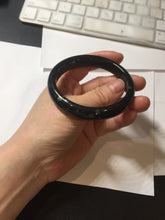 Load image into Gallery viewer, 57.3mm 100% Natural dark green/black meteorite Stellar Night sky nephrite bangle HN85-7610