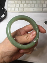 Load image into Gallery viewer, 55.5mm certified 100% Natural green/yellow super oily nephrite Jade bangle HE17-8450