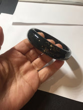 Load image into Gallery viewer, 58.5mm 100% Natural dark green/black meteorite Stellar Night sky nephrite bangle HN86-7597