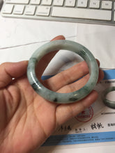 Load image into Gallery viewer, 56.5mm Certified 100% natural Type A light green with green floating flowers jadeite jade bangle PH241-7292