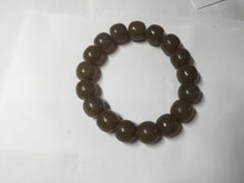 Load image into Gallery viewer, 100% Natural 12x11mm dark sugar brown black gray(糖料) vintage style nephrite Jade bead bracelet HF82
