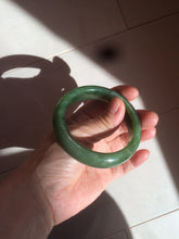 Load image into Gallery viewer, 52.7mm 100% Natural dark green/black nephrite Jade (碧玉) bangle HF36