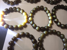 Load image into Gallery viewer, 100% Natural 12x11mm dark sugar brown black gray(糖料) vintage style nephrite Jade bead bracelet HF82