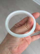 Load image into Gallery viewer, 53mm 100% natural light green purple white oval jadeite jade bangle BF128