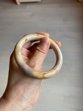 Load image into Gallery viewer, 53.8mm 100% natural beige yellow pink purple round cut a taste of the tropical Coral Jade (珊瑚玉) bangle SY22