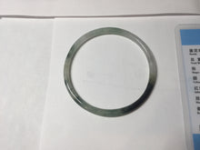 Load image into Gallery viewer, 57mm Certified Type A 100% Natural green/black/gray with dark green floating flowers super slim round cut Jadeite bangle PD47-5770