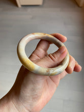 Load image into Gallery viewer, 53.8mm 100% natural beige yellow pink purple round cut a taste of the tropical Coral Jade (珊瑚玉) bangle SY22
