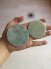 Load image into Gallery viewer, Type A 100% Natural light green/purpleJadeite Jade disc group (pendant, home decor, or worry stone) A124 add on item