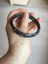 Load image into Gallery viewer, 59.5mm 100% natural black background with white/yellow/red flowers Plum blossom Jade(梅花玉) bangle SY98-6