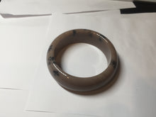 Load image into Gallery viewer, 60mm 100% natural chocolate milk color with flying leaf morning in the country chubby Quartzite (Shetaicui jade) bangle AW5