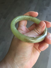 Load image into Gallery viewer, 55.5mm Certified Type A 100% Natural green yellow/sugar brown flying dandelions nephrite Jade bangle HN52-0472
