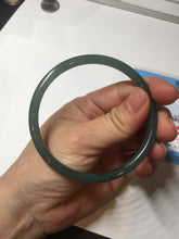 Load image into Gallery viewer, 60.5mm Certified Type A 100% Natural icy watery dark green/blue/gray/black slim round cut Guatemala Jadeite bangle BP12-7035