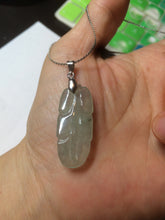 Load image into Gallery viewer, 100% natural type A icy watery light green/dark green jadeite jade leaf pendant group AZ100