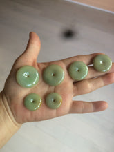 Load image into Gallery viewer, Type A 100% Natural icy green/yellow Jadeite Jade safety Guardian donut Pendant group A123