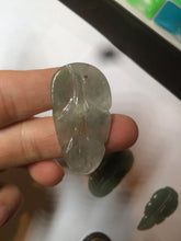 Load image into Gallery viewer, 100% natural type A icy watery light green/dark green jadeite jade leaf pendant group AZ100