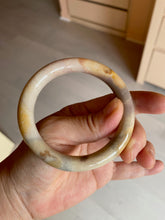 Load image into Gallery viewer, 53.8mm 100% natural beige yellow pink purple round cut a taste of the tropical Coral Jade (珊瑚玉) bangle SY22