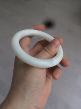 Load image into Gallery viewer, 54.9mm certified 100% Natural white/beige round cut nephrite Jade bangle HT89-7851