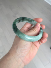 Load image into Gallery viewer, Shopify only 59mm Certified Type A 100% Natural dark green flying flowers Jadeite Jade bangle BF126-8561