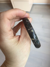 Load image into Gallery viewer, 59.5mm 100% natural black background with white/yellow/red flowers Plum blossom Jade(梅花玉) bangle SY98-6