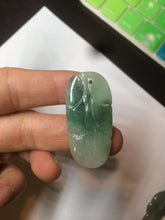 Load image into Gallery viewer, 100% natural type A icy watery light green/dark green jadeite jade leaf pendant group AZ100