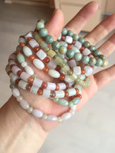 Load image into Gallery viewer, 100% natural type A icy watery light purple/green/white jadeite jade bead bracelet BK109