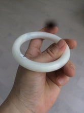 Load image into Gallery viewer, 54.9mm certified 100% Natural white/beige round cut nephrite Jade bangle HT89-7851
