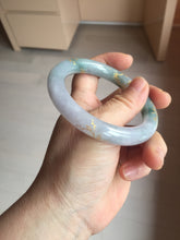 Load image into Gallery viewer, 55.8mm 100% Natural type A dark green purple carved and golden-painted chubby round cut Jadeite Jade bangle PA113-0385