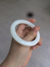 Load image into Gallery viewer, 54.9mm certified 100% Natural white/beige round cut nephrite Jade bangle HT89-7851