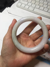 Load image into Gallery viewer, 60.5mm certified 100% natural light green/white/purple chubby round cut jadeite jade bangle BS39-8572
