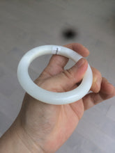 Load image into Gallery viewer, 54.9mm certified 100% Natural white/beige round cut nephrite Jade bangle HT89-7851