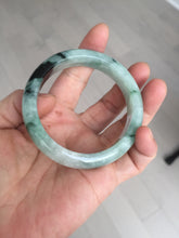 Load image into Gallery viewer, Shopify only 52.9mm Certified Type A 100% Natural green flying flowers Jadeite Jade bangle BF125-8568