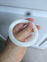 Load image into Gallery viewer, 54.9mm certified 100% Natural white/beige round cut nephrite Jade bangle HT89-7851