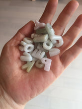 Load image into Gallery viewer, 100% natural type A green purple white jadeite jade Initial letter group PB41 E, F, H, K, P, L, O, Q, U, V, Y, Z