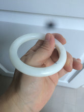 Load image into Gallery viewer, 54.9mm certified 100% Natural white/beige round cut nephrite Jade bangle HT89-7851