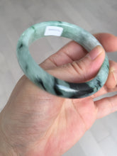 Load image into Gallery viewer, Shopify only 52.9mm Certified Type A 100% Natural green flying flowers Jadeite Jade bangle BF125-8568