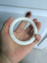 Load image into Gallery viewer, 54.9mm certified 100% Natural white/beige round cut nephrite Jade bangle HT89-7851
