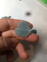 Load image into Gallery viewer, 100% Natural icy watery blue/green/gray jadeite jade blessed fortune pendant BG7