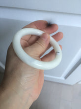 Load image into Gallery viewer, 54.9mm certified 100% Natural white/beige round cut nephrite Jade bangle HT89-7851