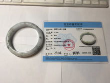 Load image into Gallery viewer, 56.3mm certified 100% natural Type A dark green/purple/white with green floating flowers jadeite jade bangle PB231-2823