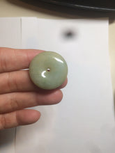 Load image into Gallery viewer, Type A 100% Natural icy green/yellow Jadeite Jade safety Guardian donut Pendant group A123