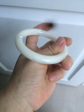 Load image into Gallery viewer, 54.9mm certified 100% Natural white/beige round cut nephrite Jade bangle HT89-7851