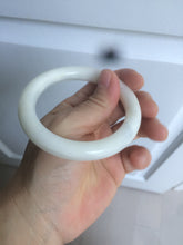 Load image into Gallery viewer, 54.9mm certified 100% Natural white/beige round cut nephrite Jade bangle HT89-7851